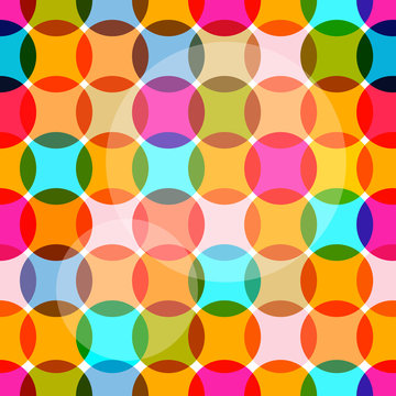 Seamless Circles. Vector Colorful Bubbles Pattern. © mejn
