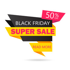 Black Friday sale inscription design template. Black Friday banner. Vector illustration