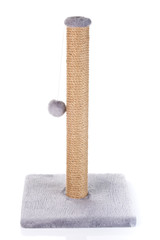 Cat scratching post on a white  background