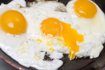 Fried egg in a frying pan