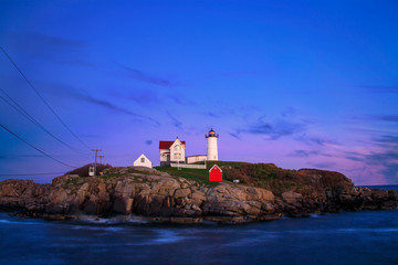 Fototapeta na wymiar Nubble Lighthouse Sunset