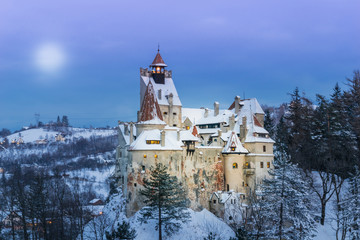 The medieval Castle of Bran, home of vampire and Count Dracula Legend and Vlad the Impaler in Brasov, Transylvania, Romania