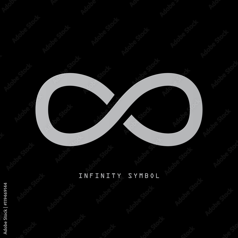 Sticker Infinity Symbol on Dark Background