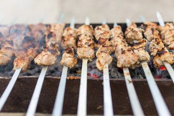 grilled skewers on the grill