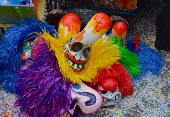 Colourful parade of carnival masks in Basel, Switzerland
