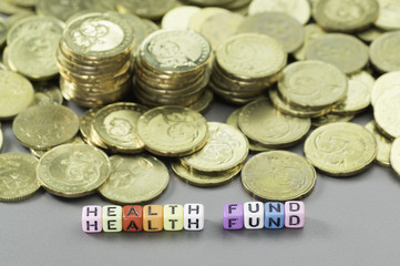 Health fund and gold coins