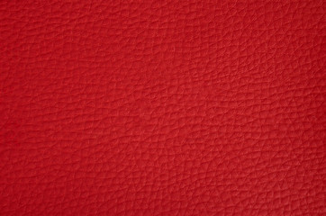 Closeup of red leather background