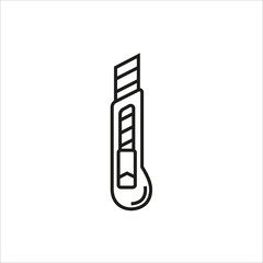 stationery knife icon on white background