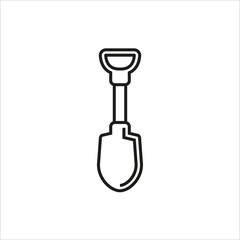 Shovel vector icon on white background