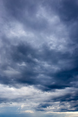 black clouds in the sky as the background