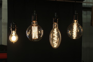 Different shape light bulbs.