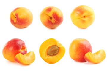 Fresh apricots isolated on a white