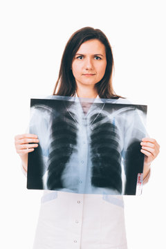 Nurse holding radiogram