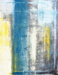 Cyraneczka i żółty abstrakcyjny obraz sztuki - 119473340
