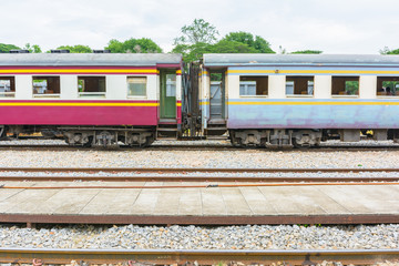 Fototapeta na wymiar Old bogies train in Thailand