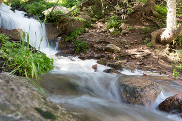 beautiful waterfall in nature