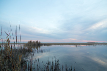 beautiful sunrise on the lake