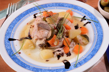 chicken leg stew with potatoes and carrots