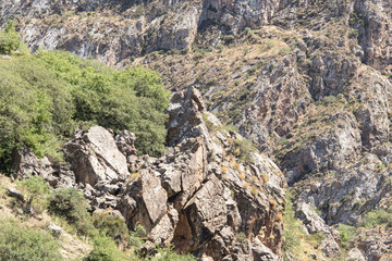 rocky slopes in the mountains