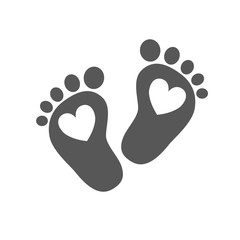 Baby footprints - vector illustration.
