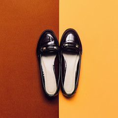 Shoes Lady. Burgundy Fashion Autumn season