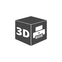 3D Print sign icon, 3d cube printing symbol