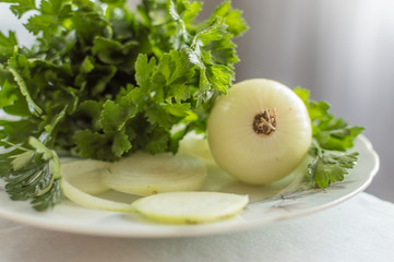 onion and parsley