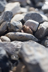 stones on the lake in nature