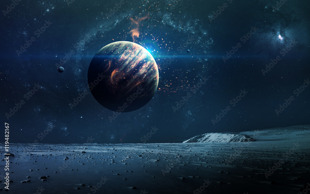 Canvas Prints abstract scientific background - planets in space, nebula and stars. elements of this image furnishe