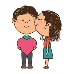 woman and man couple cartoon