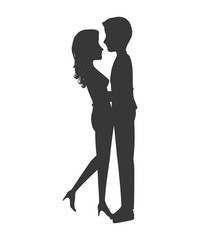 woman and man couple silhouette