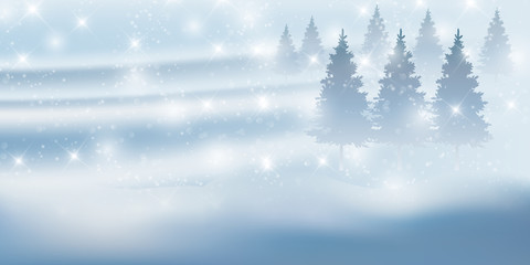 Fototapeta na wymiar クリスマス　雪　風景　背景