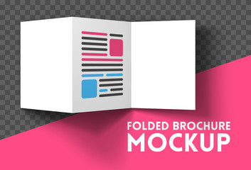 Magazine, booklet, postcard, flyer, trifold or brochure mockup template. Good for business presentations and advertisements. Mockup on transparent background. Vector Illustration.