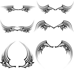 tattoo black wings pack collection in vector format 