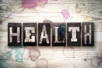 Health Concept Metal Letterpress Type