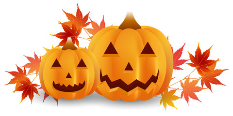 ハロウィン　かぼちゃ　紅葉　アイコン