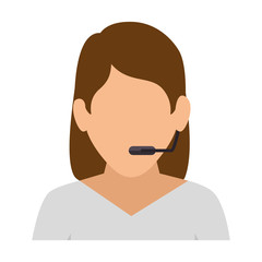 headset support person call operator reception assistant communication service vector illustration