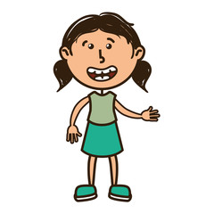 girl smiling happy child kid face cartoon vector illustration