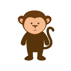 monkey smiling animal cartoon funny wildlife vector illustration