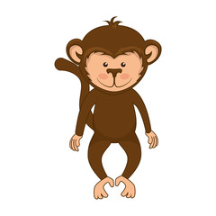 monkey smiling animal cartoon funny wildlife vector illustration