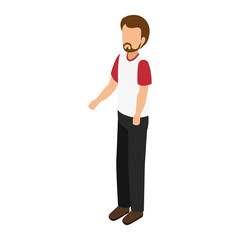 avatar man standing male wearing casual clothes cartoon vector illustration 