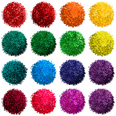 Vector set with colorful pompon - obrazy, fototapety, plakaty