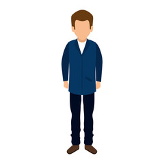 avatar man standing male wearing casual clothes cartoon vector illustration 