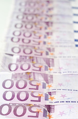Many different euro bills. Symbolic photo for wealth and investments