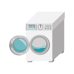 washing machine laundry techonology device clean clothes wash vector illustration