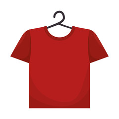 clothes laundry  red t shirt cotton hanging wash vector illustration