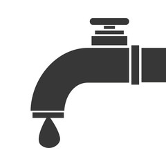 water tap faucet drop liquid pipe silhouette vector illustration