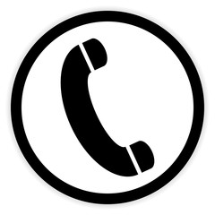 Phone button on white background. Vector illustration.