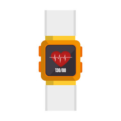 smart watch monitoring cardio fitness lifestyle  health gadget technology vector illustration