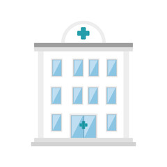 hospital clinic tower building architecture medicine vector illustration